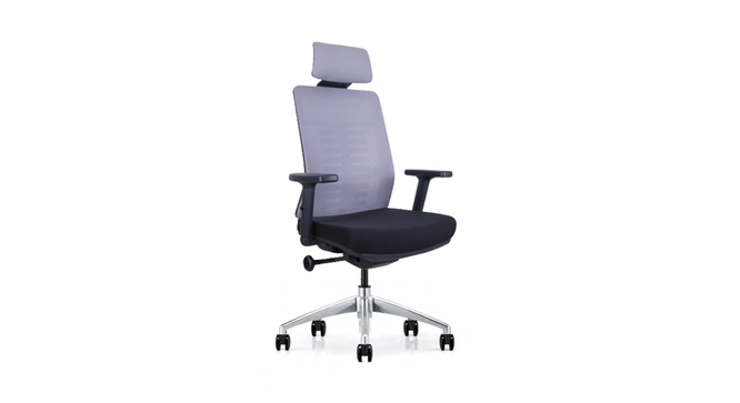 Spine Study Chair - Grey (Grey) by Urban Ladder - Cross View Design 1 - 359330