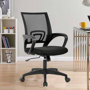 Study In Midnapore Design Teana Leatherette Study Chair in Black Colour