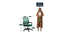 Teana Study Chair - Green (Green) by Urban Ladder - Design 1 Dimension - 359346