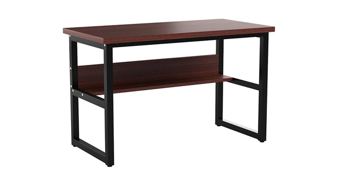 Niam Large Study Table - Dark Brown (Dark Brown, Wood Finish) by Urban Ladder - Front View Design 1 - 359452