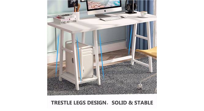 Suade Study Table - White (White, Wood Finish) by Urban Ladder - Cross View Design 1 - 359490