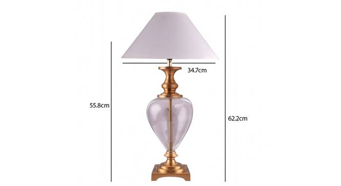 Milo Table Lamp (Brass, White Shade Colour, Cotton Shade Material) by Urban Ladder - - 