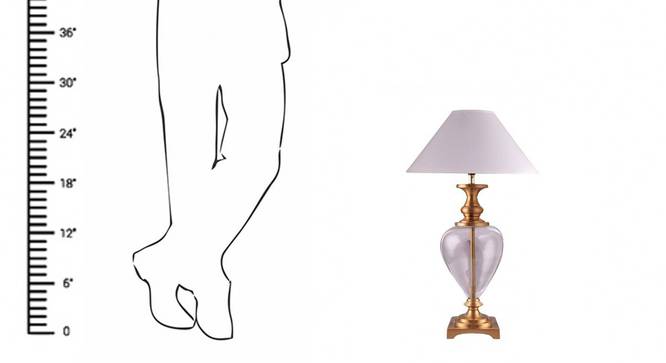 Milo Table Lamp (Brass, White Shade Colour, Cotton Shade Material) by Urban Ladder - - 