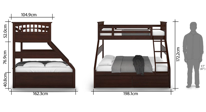 Barnley Single Over Queen Storage Bunk Bed Urban Ladder Barnley Single Over Queen Storage Bunk, How To Convert Queen Bed King