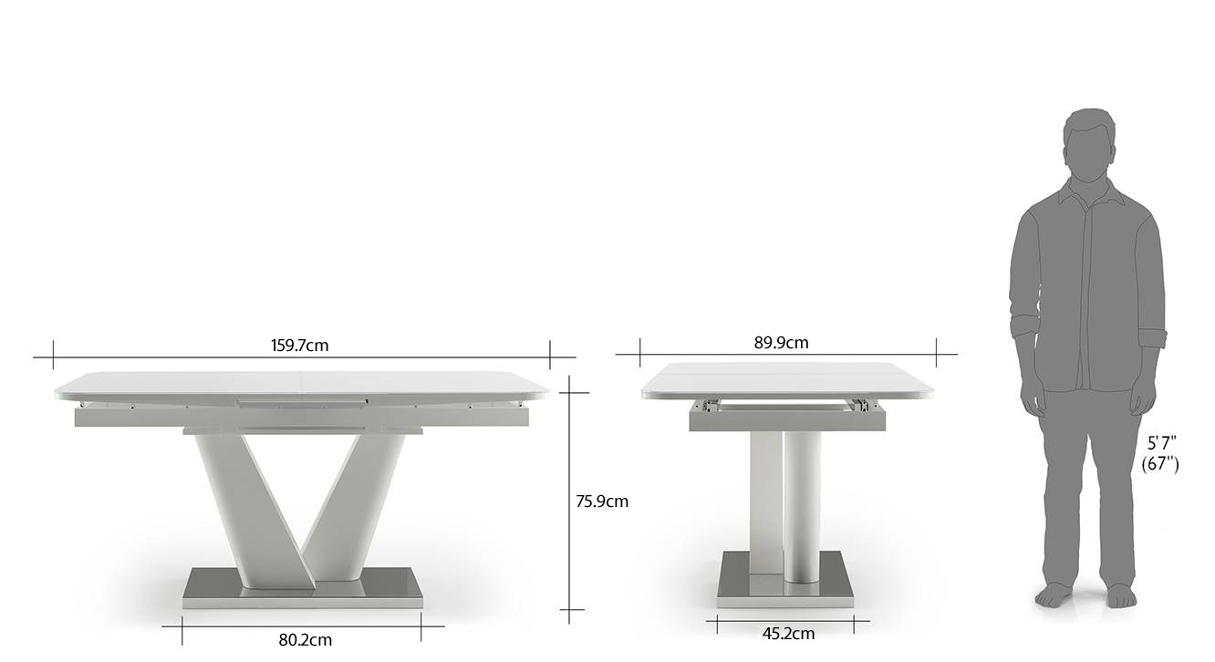 Caribu 6 to 8 extendable dining table dimension image new 232