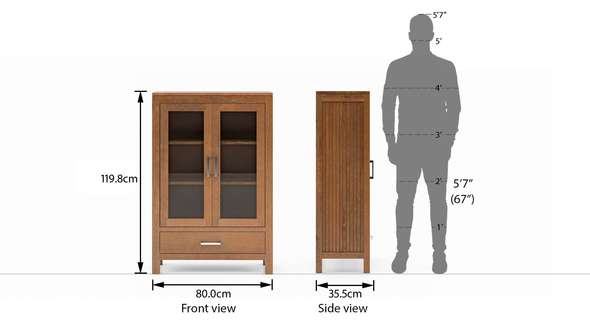 Carnegie display  cabinet amber walnut 6