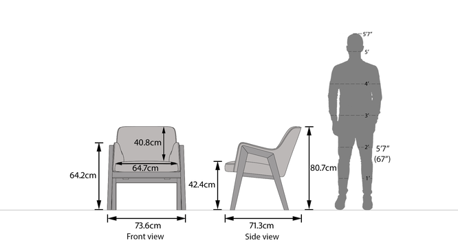 Arm chair standard size hot sale