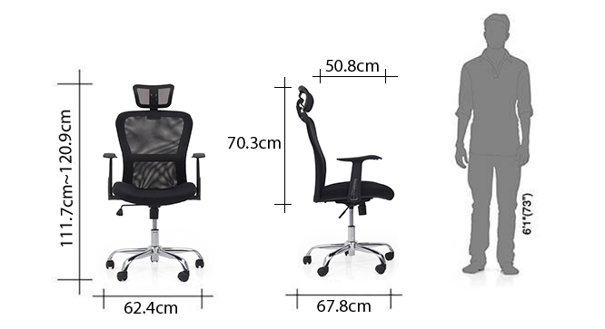 Venturi study chair 3 axis adjustable carbon black dim 61