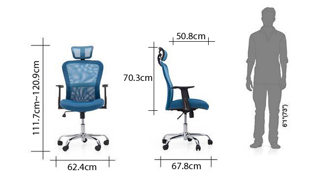Venturi study chair 3 axis adjustable aqua dim 82