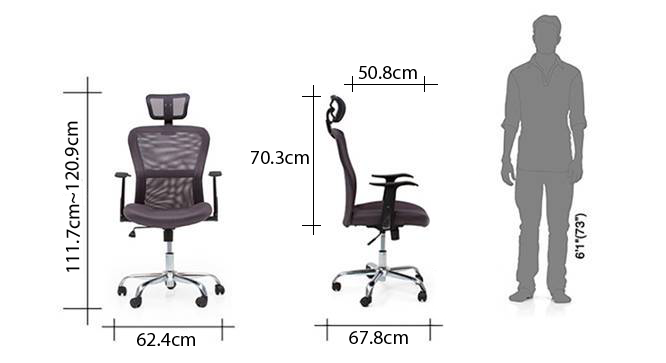 Venturi study chair 3 axis adjustable ash grey dim 68