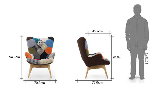 Contour chair ottoman replica patch work new 12