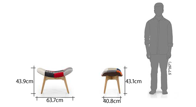 Contour chair ottoman replica patch work new13