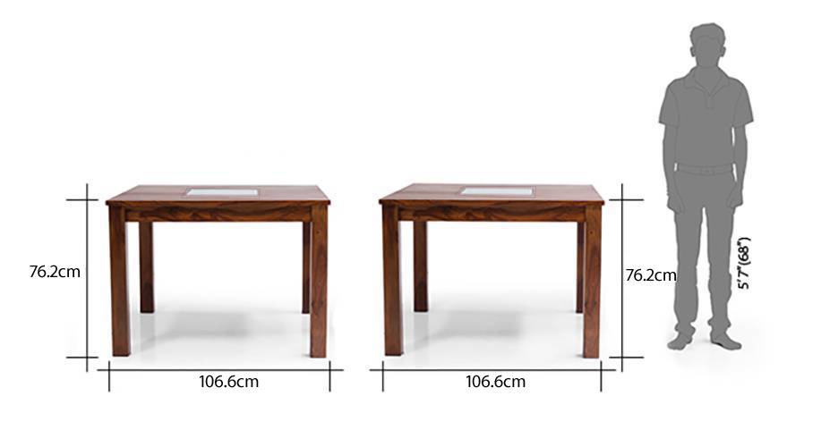 Brighton square dining table teak finish with groove 7