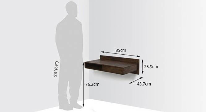 Wodehouse wall desk walnut finish dim 74