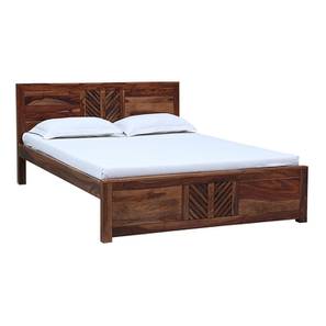 King Size Bed Design Byam Non-Storage Bed (King Bed Size, Semi Gloss Finish, PROVINCIAL TEAK)
