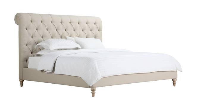 Cesar Upholstered Bed (King Bed Size, Beige) by Urban Ladder - Front View Design 1 - 361076