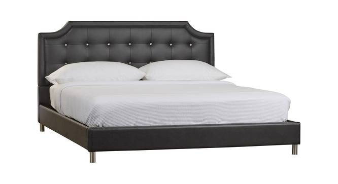 Modern Upholstered Platform Bed (Black, Queen Bed Size) by Urban Ladder - Cross View Design 1 - 361452