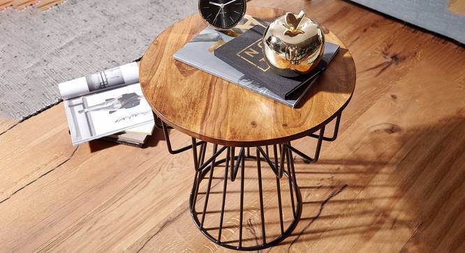Clef Side Table (Semi Gloss Finish, Honey Oak) by Urban Ladder - Cross View Design 1 - 361780