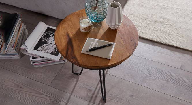 Clovis Side Table (Semi Gloss Finish, Honey Oak) by Urban Ladder - Cross View Design 1 - 361785