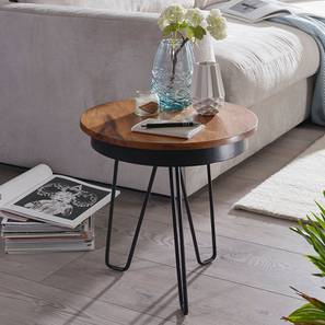 woodenmood Finebuy Solid Wood Side Table in Semi Gloss Honey Oak Finish-picture-14