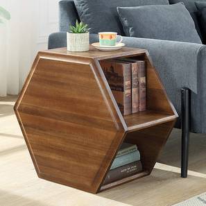 woodenmood Etienne Solid Wood Side Table in Semi Gloss Provincial Teak Finish-picture-12