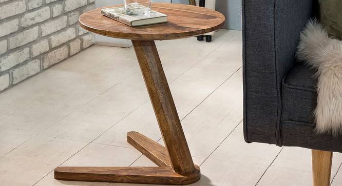 Fabre Side Table (Semi Gloss Finish, Rustic Teak) by Urban Ladder - Front View Design 1 - 361828