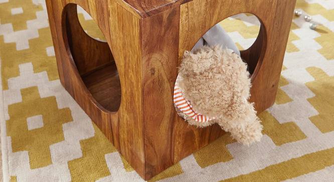 Fabrice Side Table (Semi Gloss Finish, Honey Oak) by Urban Ladder - Rear View Design 1 - 361835