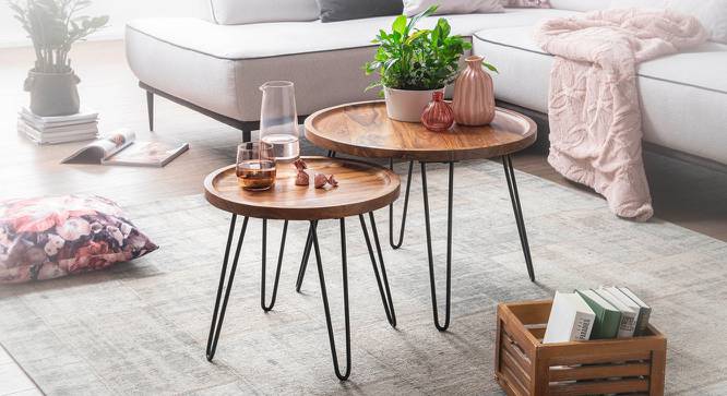 Fleming Side Table (Semi Gloss Finish, Honey Oak) by Urban Ladder - Cross View Design 1 - 361850