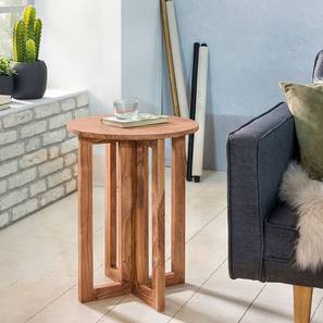 woodenmood Finebuy Solid Wood Side Table in Semi Gloss Natural Finish-picture-12
