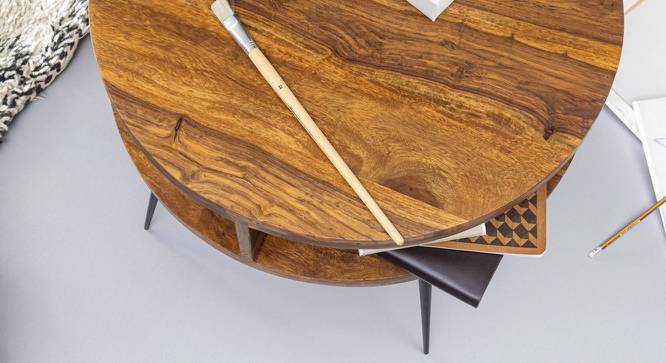 Gwenael Side Table (Semi Gloss Finish, Honey Oak) by Urban Ladder - Cross View Design 1 - 361885