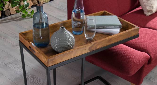 Harlequin Side Table (Semi Gloss Finish, Honey Oak) by Urban Ladder - Cross View Design 1 - 361889