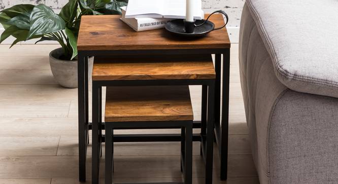 Henri Side Table (Semi Gloss Finish, Honey Oak) by Urban Ladder - Front View Design 1 - 361901