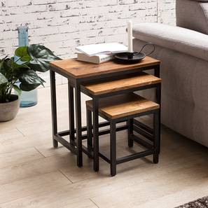 woodenmood Henri Solid Wood Side Table in Semi Gloss Honey Oak Finish-picture-10