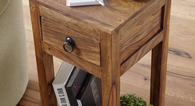 Hercule Side Table (Semi Gloss Finish, Honey Oak) by Urban Ladder - Front View Design 1 - 361908