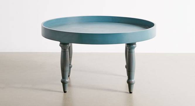 Hilaire Side Table (Blue, Semi Gloss Finish) by Urban Ladder - Front View Design 1 - 361919