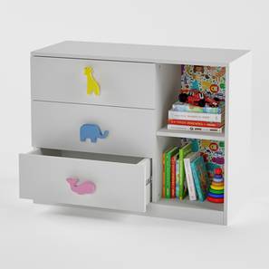 Kids Drawer Design Petting Engineered Wood Chest of 3 Drawers in Matte Finish