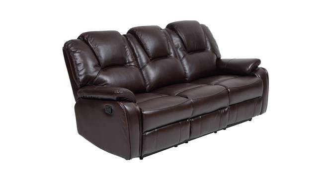 Orlando Leatherette Recliner Sofa 3 Seater-Dark Brown (Dark Brown) by Urban Ladder - Cross View - 