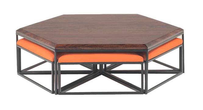 Hexa Coffee Table (Walnut Finish) by Urban Ladder - Front View Design 1 - 362174