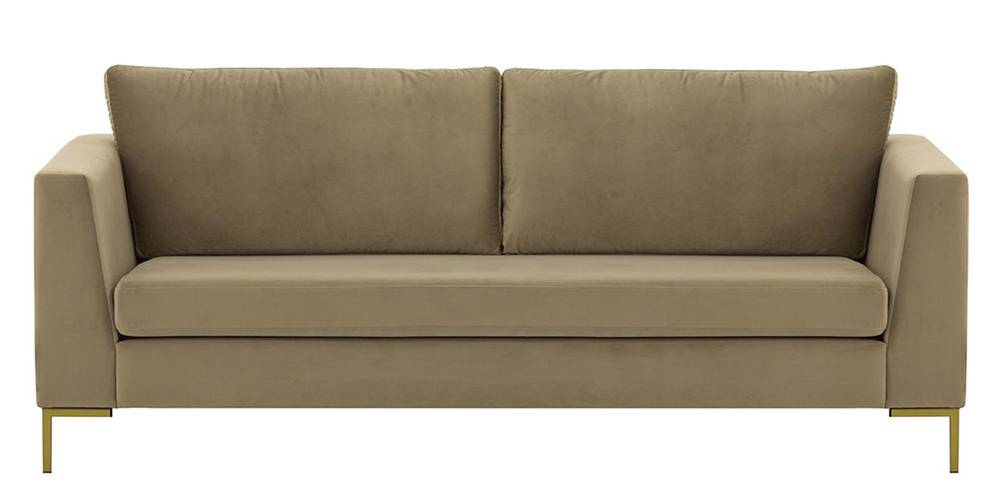 Chrislay Fabric Sofa (Beige Velvet) (2-seater Custom Set - Sofas, None Standard Set - Sofas, Beige, Fabric Sofa Material, Regular Sofa Size, Regular Sofa Type) by Urban Ladder - - 362252