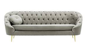 Dracona Tufted Fabric Sofa (Silver Velvet)