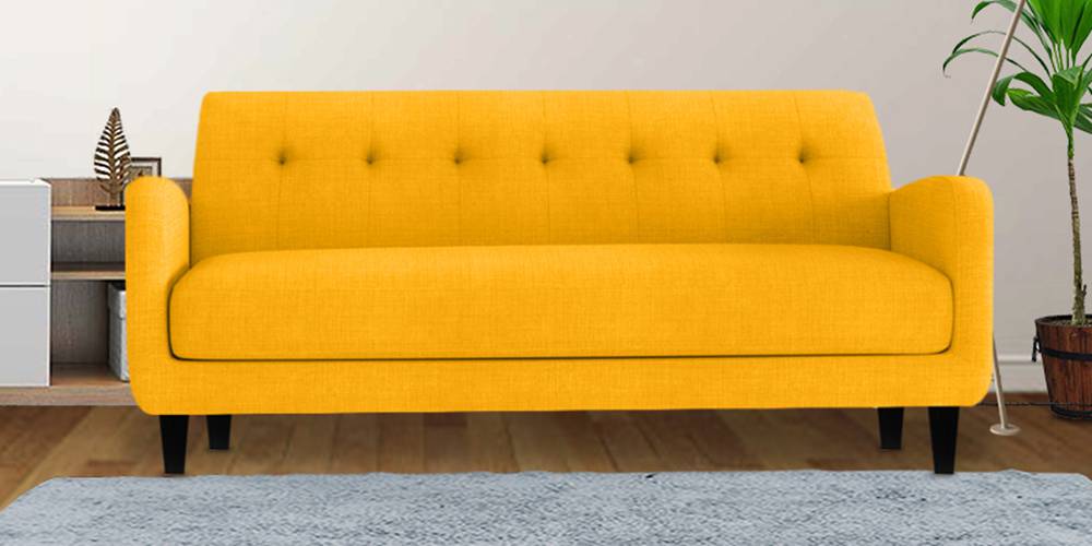 Boston Fabric Sofa (Yellow) by Urban Ladder - - 