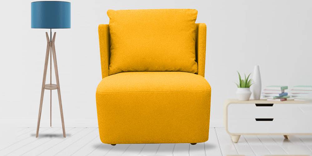 Charlotte Fabric Sofa (Yellow) by Urban Ladder - - 