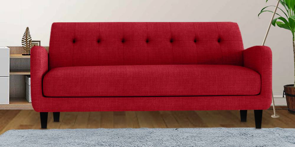 Boston Fabric Sofa (Maroon) (3-seater Custom Set - Sofas, None Standard Set - Sofas, Maroon, Fabric Sofa Material, Regular Sofa Size, Regular Sofa Type) by Urban Ladder - - 