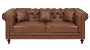 Riwana Leatherette Sofa (Dark Brown)