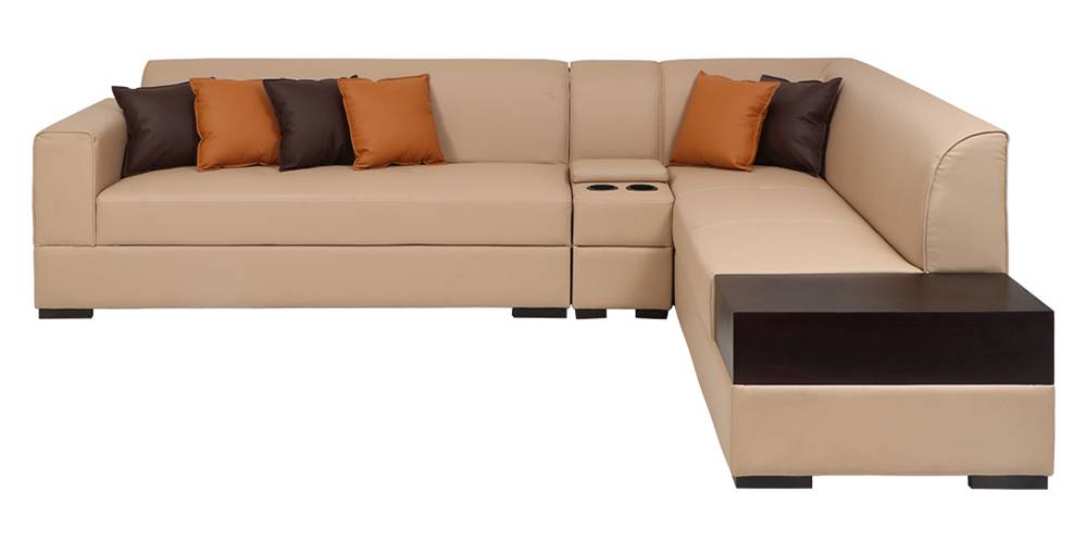 Alden Leathertte Sectional Sofa Beige