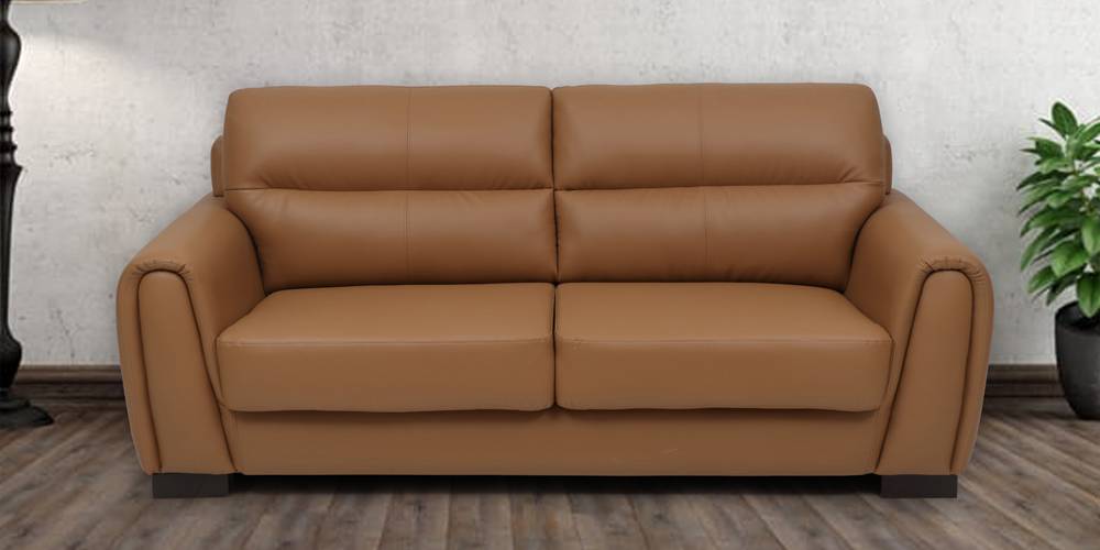 Webster Leatherette Sofa (Light Brown) by Urban Ladder - - 