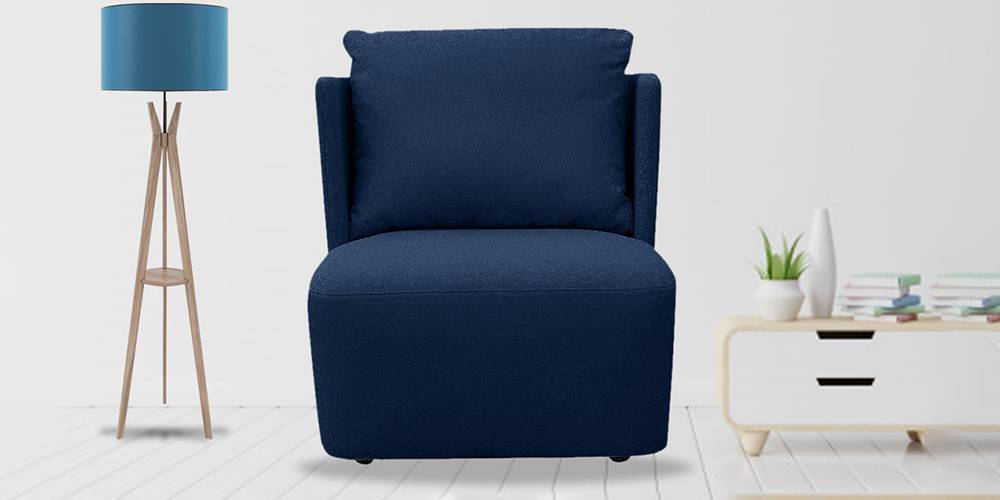 Charlotte Fabric Sofa (Royal Blue) (Blue, 1-seater Custom Set - Sofas, None Standard Set - Sofas, Fabric Sofa Material, Regular Sofa Size, Regular Sofa Type) by Urban Ladder - - 