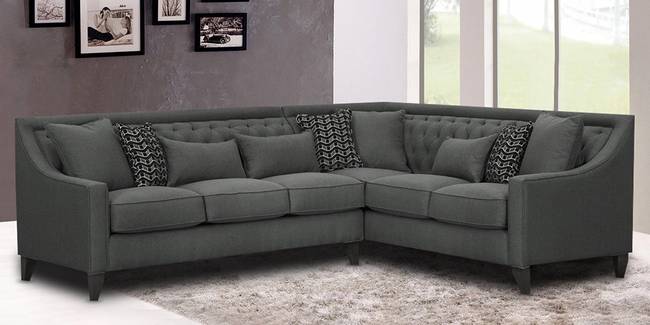 Amalfi Sectional Fabric Sofa (Grey) (Grey, None Standard Set - Sofas, Fabric Sofa Material, Regular Sofa Size, Soft Cushion Type, Sectional Sofa Type, Left Sectional Sofa Custom Set - Sofas)