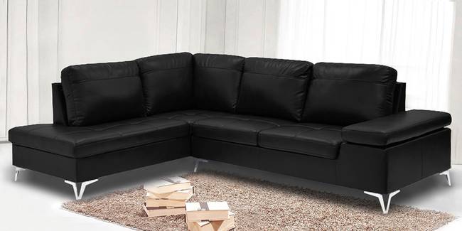 Canberra Sectional Leatherette Sofa (Black, None Standard Set - Sofas, Fabric Sofa Material, Regular Sofa Size, Soft Cushion Type, Sectional Sofa Type, Right Sectional Sofa Custom Set - Sofas)