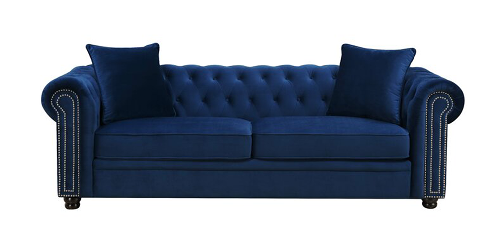 Dakota Fabric Sofa (Navy Blue) (3-seater Custom Set - Sofas, None Standard Set - Sofas, Navy Blue, Fabric Sofa Material, Regular Sofa Size, Regular Sofa Type) by Urban Ladder - - 363358
